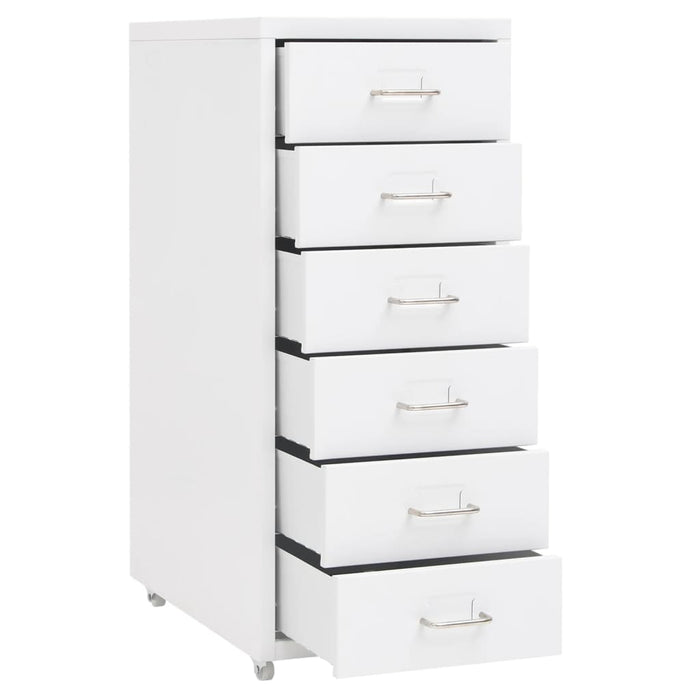 Mobile File Cabinet White 28X41X69 Cm Metal Ttpkol