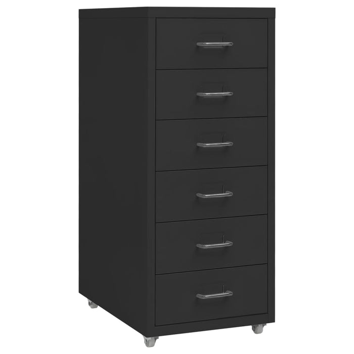 Mobile File Cabinet Black 28X41X69 Cm Metal Ttpkon