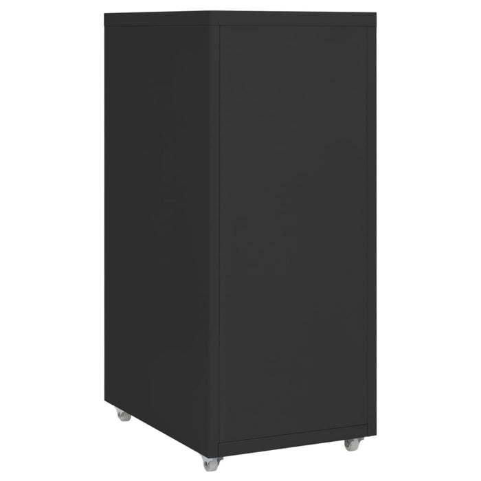 Mobile File Cabinet Black 28X41X69 Cm Metal Ttpkon