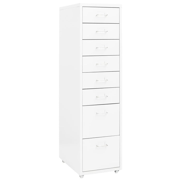 Mobile File Cabinet White 28X41X109 Cm Metal Ttpkxb