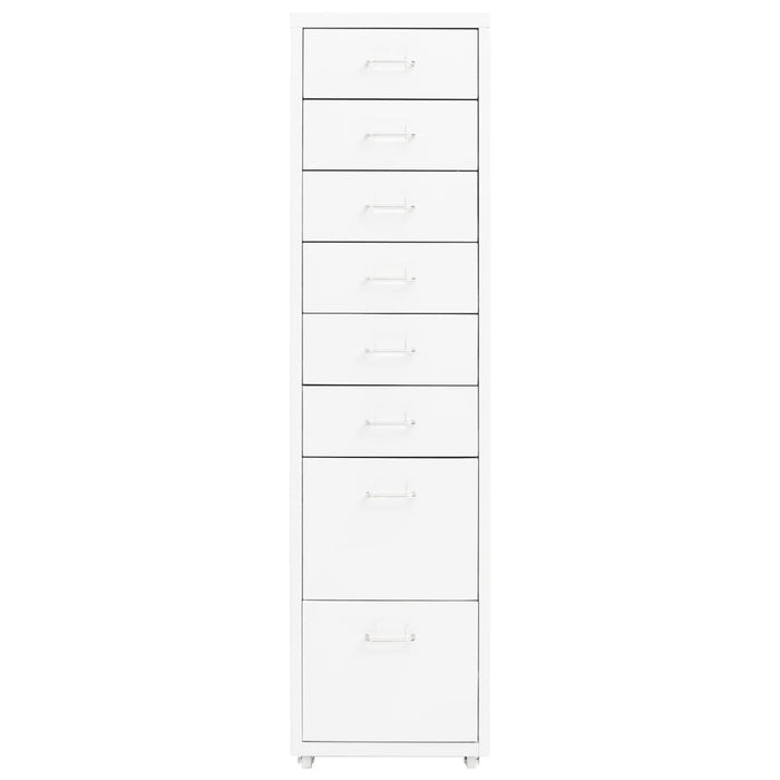 Mobile File Cabinet White 28X41X109 Cm Metal Ttpkxb