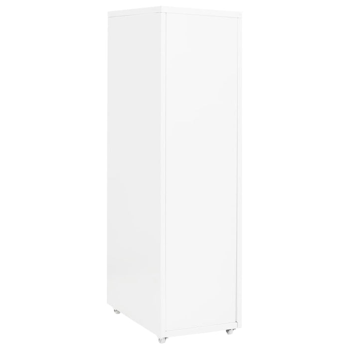 Mobile File Cabinet White 28X41X109 Cm Metal Ttpkxb