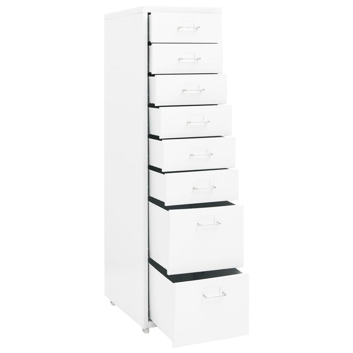 Mobile File Cabinet White 28X41X109 Cm Metal Ttpkxb