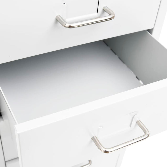Mobile File Cabinet White 28X41X109 Cm Metal Ttpkxb