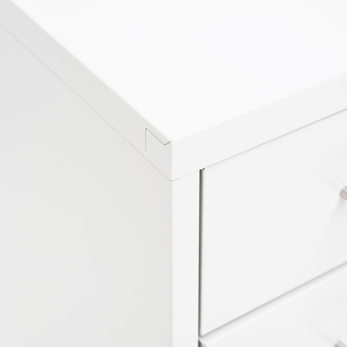 Mobile File Cabinet White 28X41X109 Cm Metal Ttpkxb