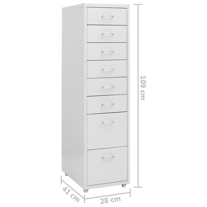 Mobile File Cabinet Grey 28X41X109 Cm Metal Ttpkxo