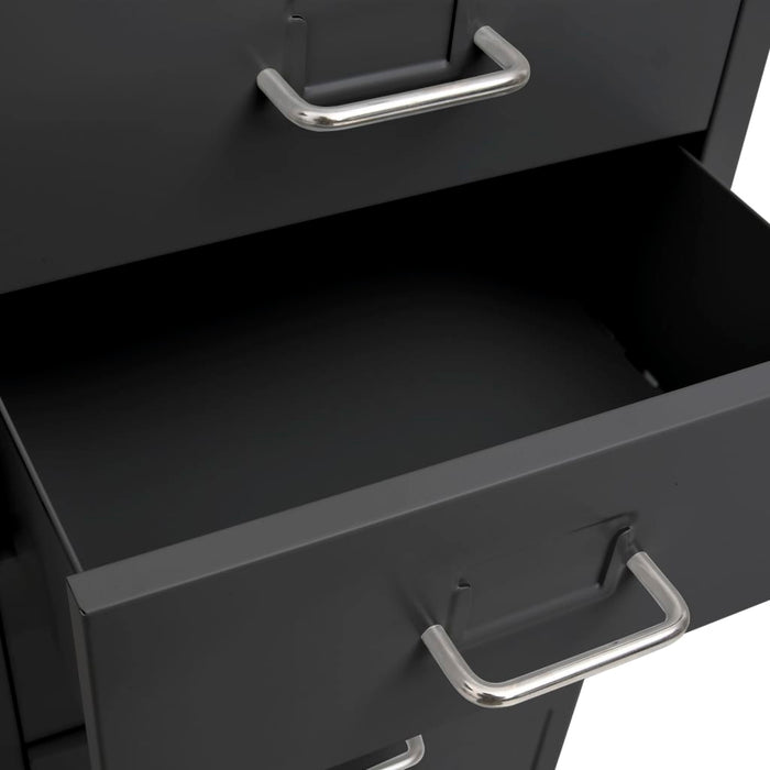 Mobile File Cabinet Anthracite 28X41X109 Cm Metal Ttpkxt