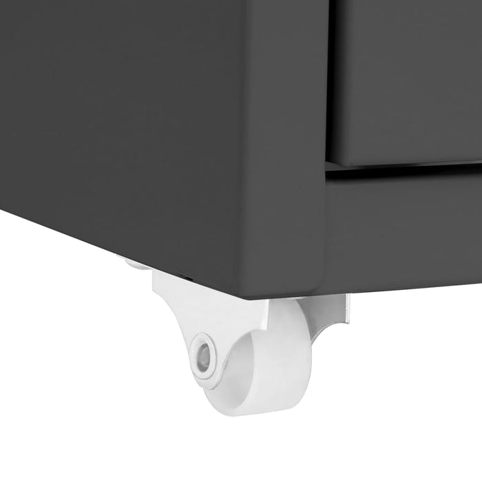 Mobile File Cabinet Anthracite 28X41X109 Cm Metal Ttpkxt
