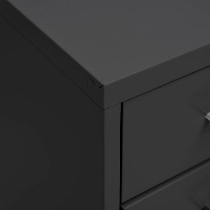 Mobile File Cabinet Anthracite 28X41X109 Cm Metal Ttpkxt