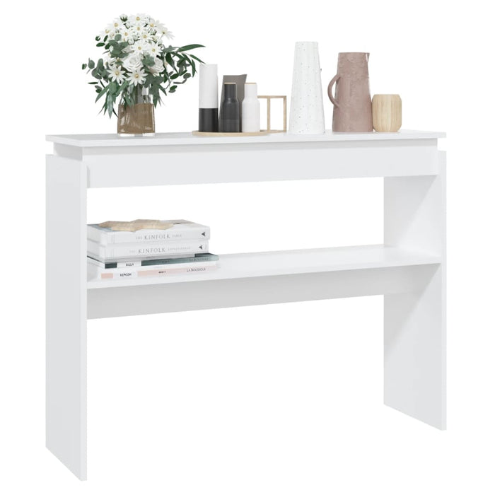 Console Table White 102X30X80 Cm Engineered Wood Nbntxt