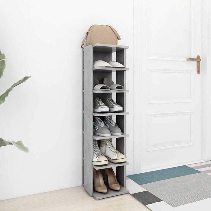 Shoe Cabinet Concrete Grey 27.5X27X102 Cm Engineered Wood Nbnakt