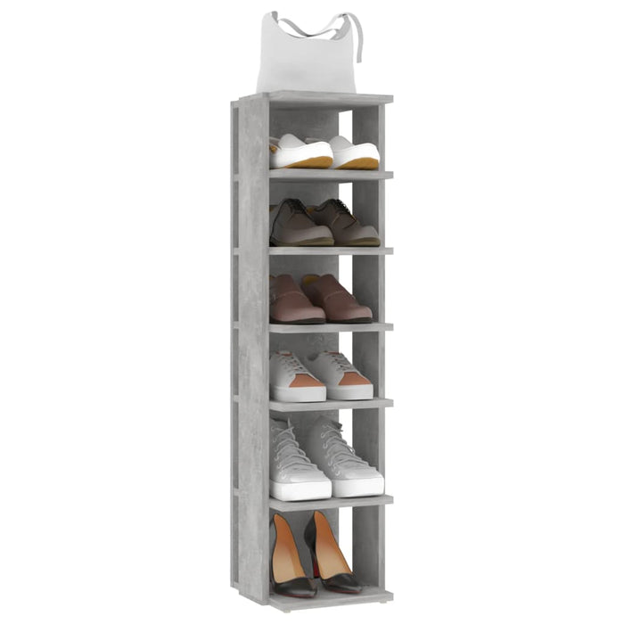 Shoe Cabinet Concrete Grey 27.5X27X102 Cm Engineered Wood Nbnakt