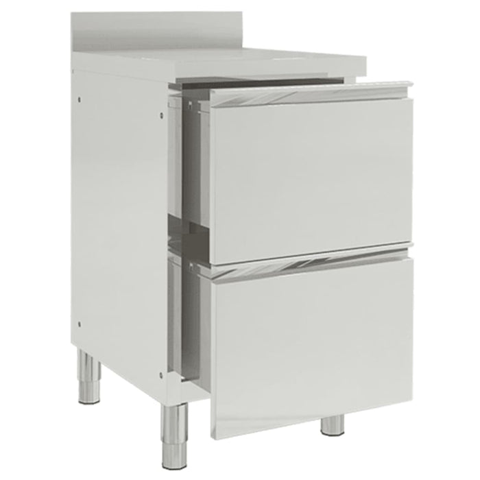 Commercial Kitchen Cabinet With 2 Drawers Stainless Steel Opooin