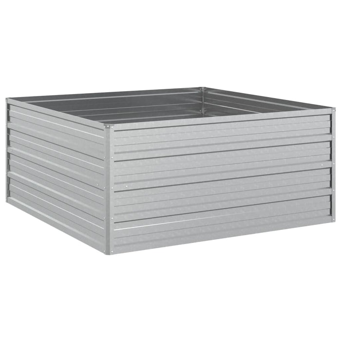 Garden Raised Bed 100X100X45 Cm Galvanized Steel Silver Tolnnp