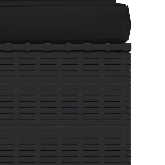 4-Seater Sofa With Cushions Black Poly Rattan Toiptb