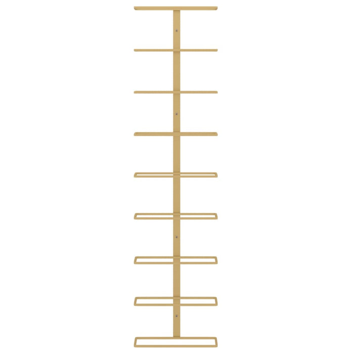 Wall-Mounted Wine Rack For 9 Bottles Gold Iron Tabkbo