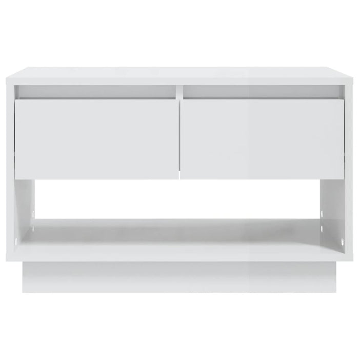 Tv Cabinet Glossy Look White 70X41X44 Cm Engineered Wood Nbkpbb