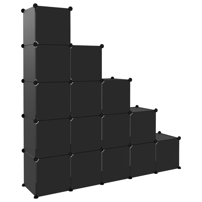 Storage Cube Organiser With 15 Cubes Black Pp Tabpap