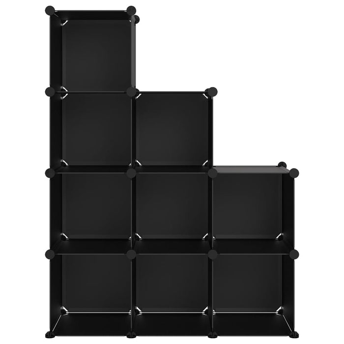 Storage Cube Organiser With 9 Cubes Black Pp Tabpai