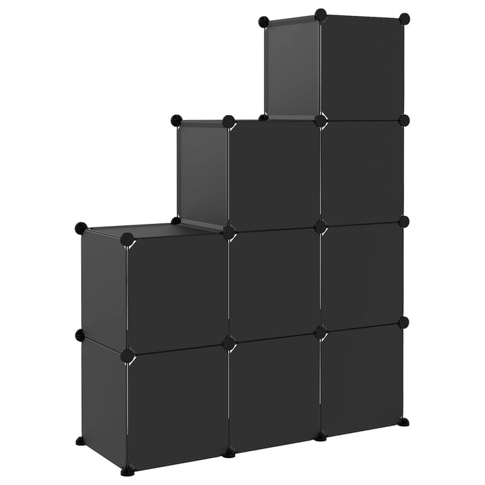 Storage Cube Organiser With 9 Cubes Black Pp Tabpai