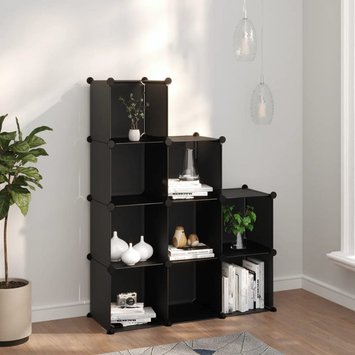 Storage Cube Organiser With 9 Cubes Black Pp Tabpai