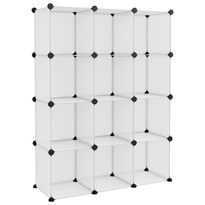 Storage Cube Organiser With 12 Cubes Transparent Pp Tabppb