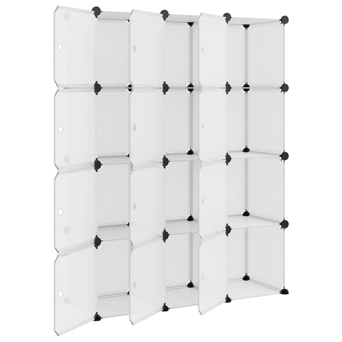 Storage Cube Organiser With 12 Cubes And Doors Transparent Pp Tabppp