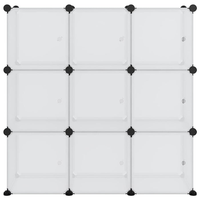 Storage Cube Organiser With 9 Cubes And Doors Transparent Pp Tabppi
