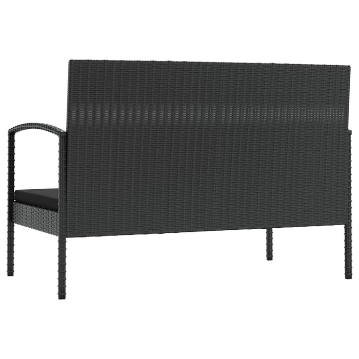 8 Piece Garden Lounge Set With Cushions Poly Rattan Black Tbkpklo