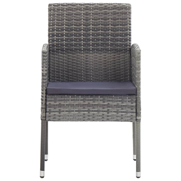 Garden Chairs With Dark Grey Cushions 4 Pcs Grey Poly Rattan Tonibn