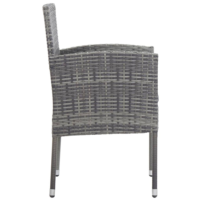 Garden Chairs With Dark Grey Cushions 4 Pcs Grey Poly Rattan Tonibn