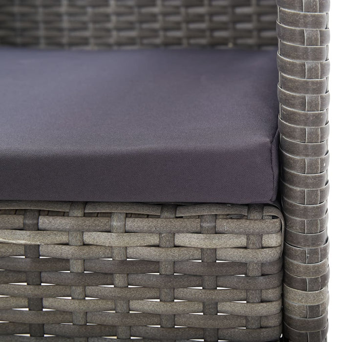 Garden Chairs With Dark Grey Cushions 4 Pcs Grey Poly Rattan Tonibn