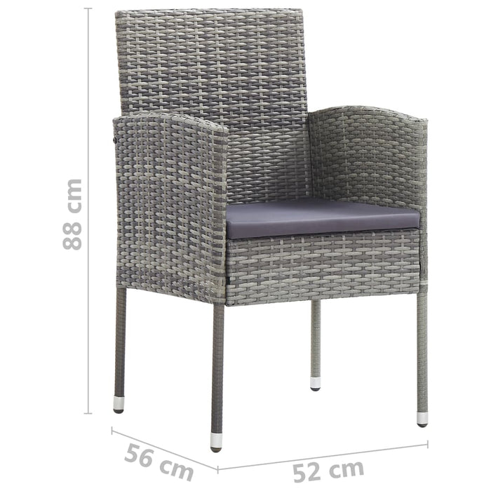 Garden Chairs With Dark Grey Cushions 4 Pcs Grey Poly Rattan Tonibn