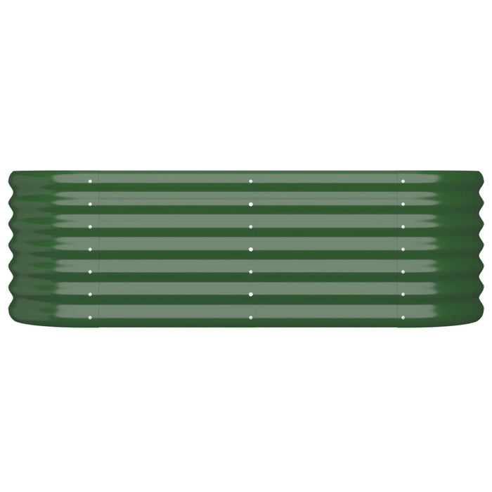 Garden Raised Bed Galvanised Steel 114X40X36 Cm Green Tonnlt