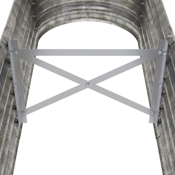 Garden Raised Bed Powder-Coated Steel 152X40X36 Cm Silver Tonnix