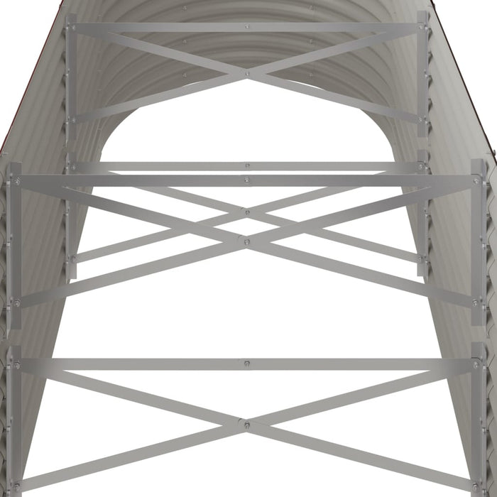 Garden Raised Bed Galvanised Steel 224X40X36 Cm Brown Tonnip