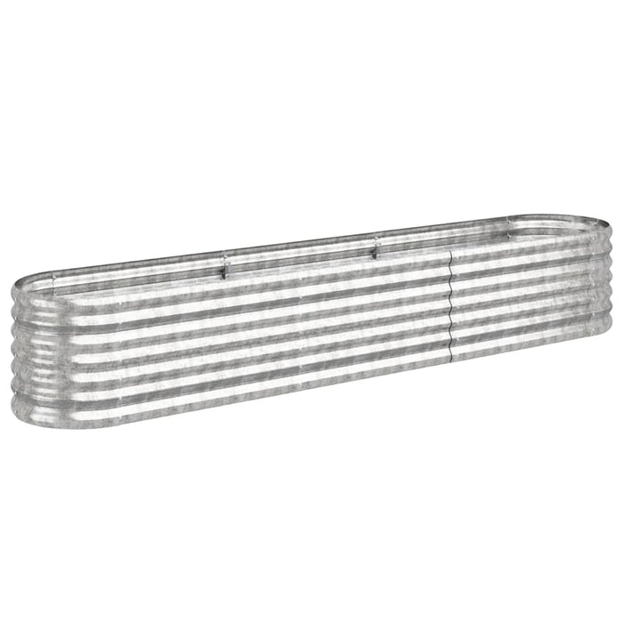 Garden Raised Bed Galvanised Steel 224X40X36 Cm Silver Tonnii
