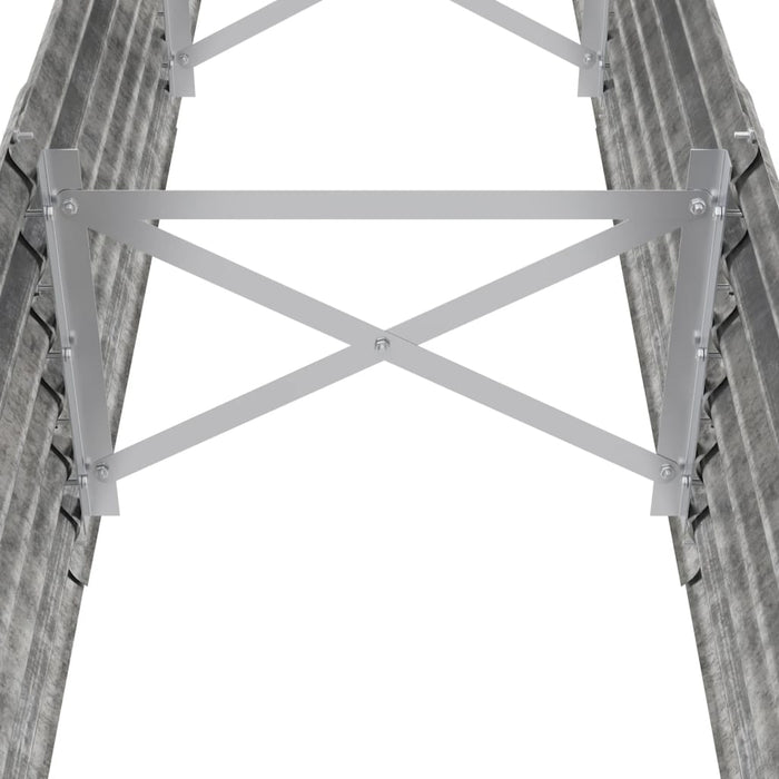 Garden Raised Bed Galvanised Steel 224X40X36 Cm Silver Tonnii