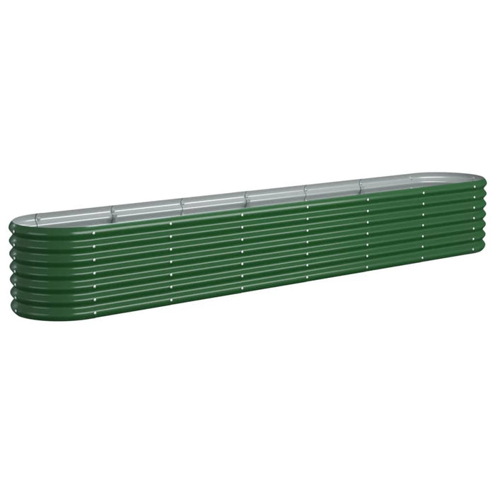 Garden Raised Bed Galvanised Steel 260X40X36 Cm Green Tonnin