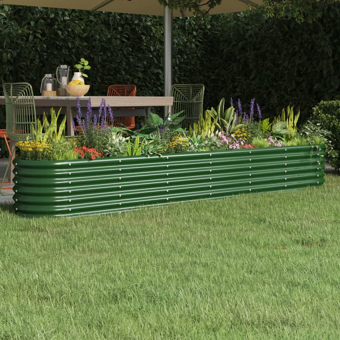 Garden Raised Bed Galvanised Steel 260X40X36 Cm Green Tonnin