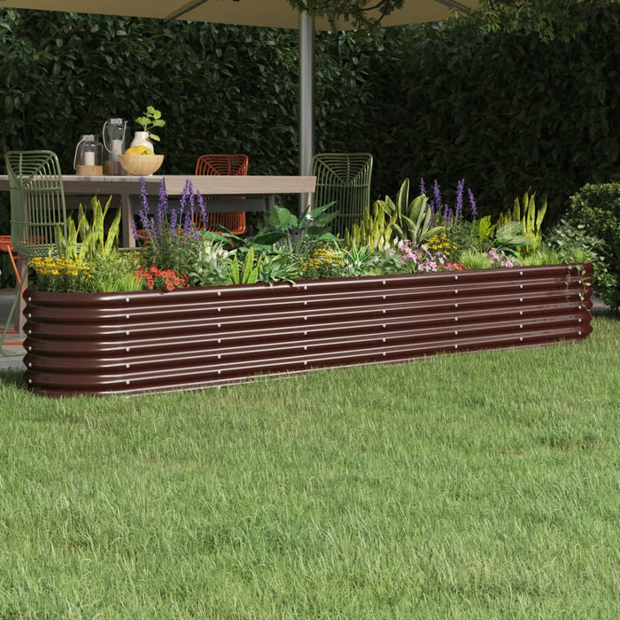 Garden Raised Bed Galvanised Steel 260X40X36 Cm Brown Tonnnb
