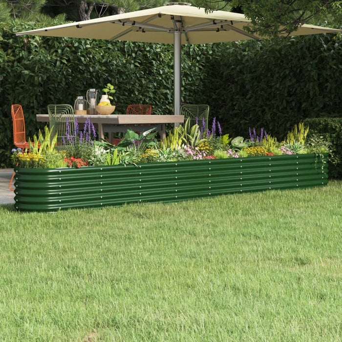 Garden Raised Bed Galvanised Steel 332X40X36 Cm Green Tonnnt