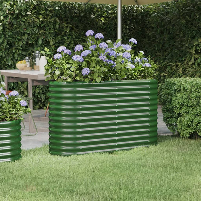 Garden Raised Bed Galvanised Steel 114X40X68 Cm Green Tonnnn