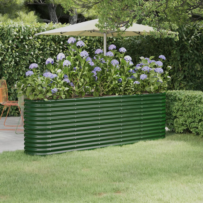 Garden Raised Bed Galvanised Steel 224X40X68 Cm Green Tonnkn