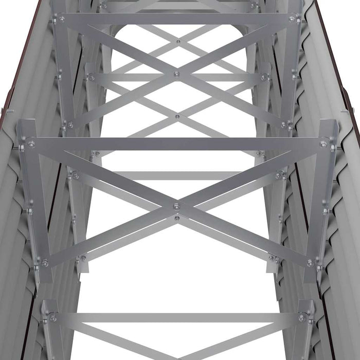 Garden Raised Bed Galvanised Steel 224X40X68 Cm Brown Tonkbb