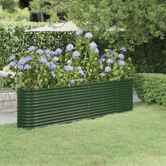 Garden Raised Bed Galvanised Steel 260X40X68 Cm Green Tonkbt