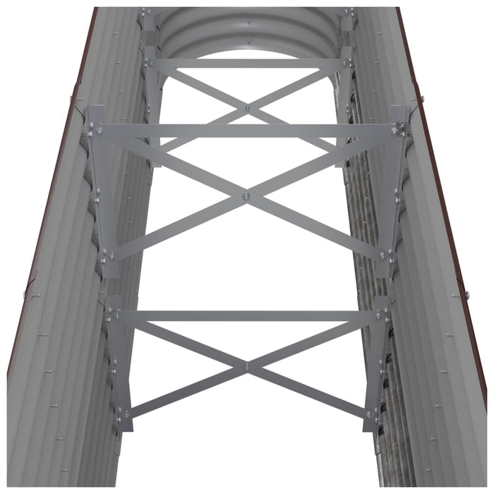 Garden Raised Bed Galvanised Steel 260X40X68 Cm Brown Tonkbp