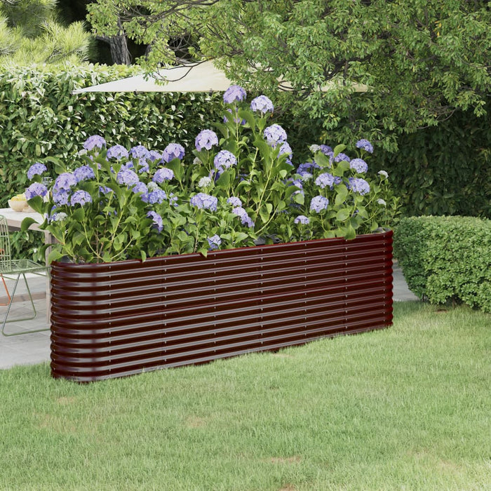 Garden Raised Bed Galvanised Steel 260X40X68 Cm Brown Tonkbp