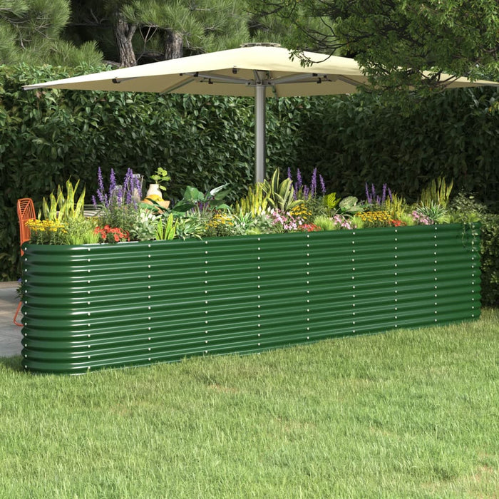 Garden Raised Bed Galvanised Steel 332X40X68 Cm Green Tonkbn