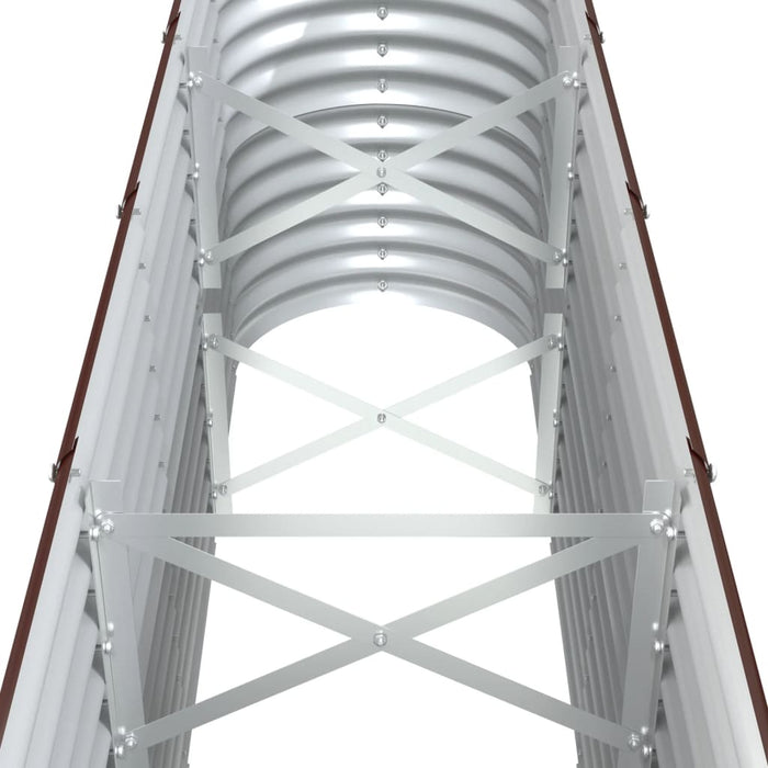 Garden Raised Bed Galvanised Steel 332X40X68 Cm Brown Tonkob